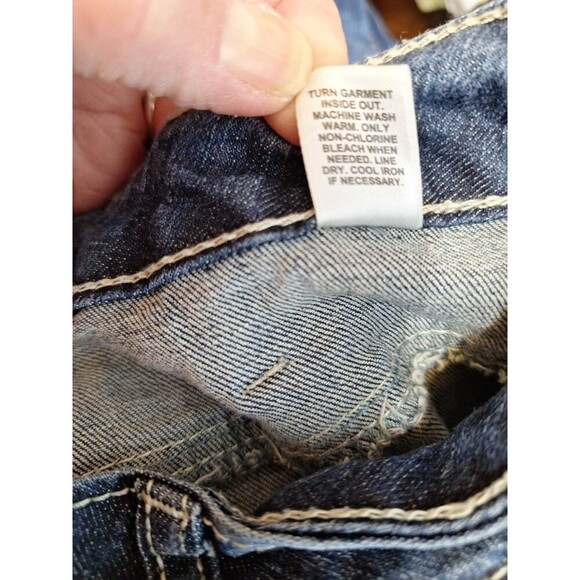 Cato Woman 22W Distressed Destroyed Jeans Pockets Logo Stretch Straight Leg Blue - Picture 11 of 11